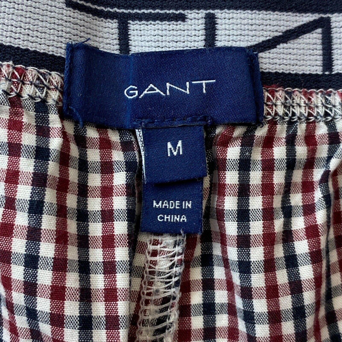 GANT Red Dark Blue Checkered Regular Fit Pajama Sleeping Pants Trousers Size M