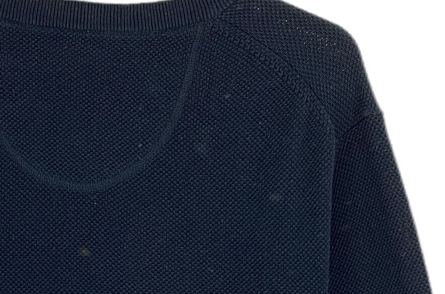 GANT Navy Blue Pique Crew Neck Jumper Sweater Size L