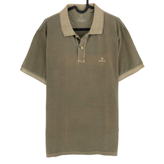 GANT Dark Green Sun Faded Pique Rugger Polo Shirt Size M