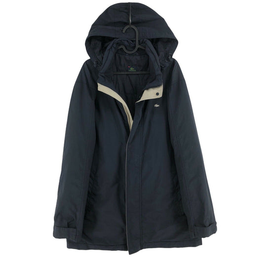 LACOSTE Navy Blue Hooded Parka Jacket Coat Size EU 50 UK/US 40