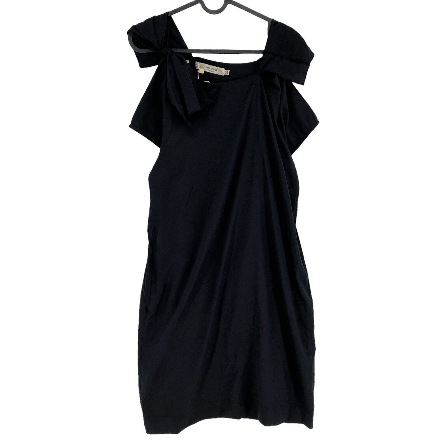 RPR €100 NICE THINGS Paloma S. Black Round Neck Dress Size EU 38 UK 10 US 8