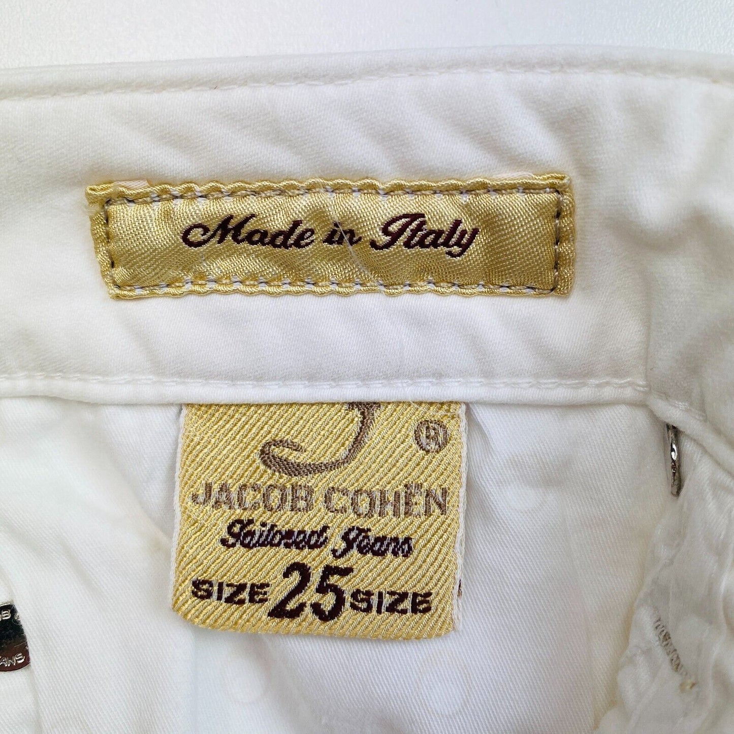 JACOB COHEN Women 753 White Slim Jeans Pants W25 L32 Made In Italy