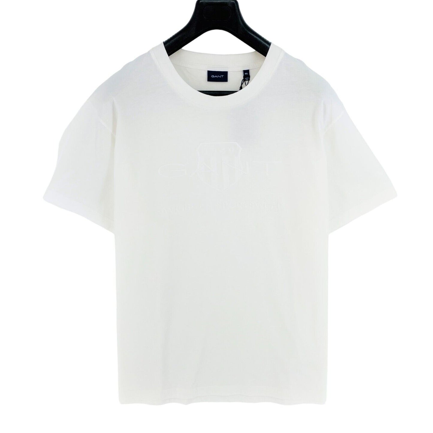 GANT White Tonal Archive Shield Crew Neck T Shirt Size 4XL