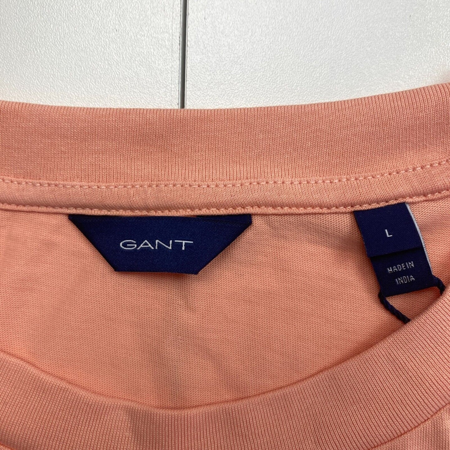 GANT Women Pinkish Orange Tonal Archive Crew Neck Short Sleeves T Shirt Size L