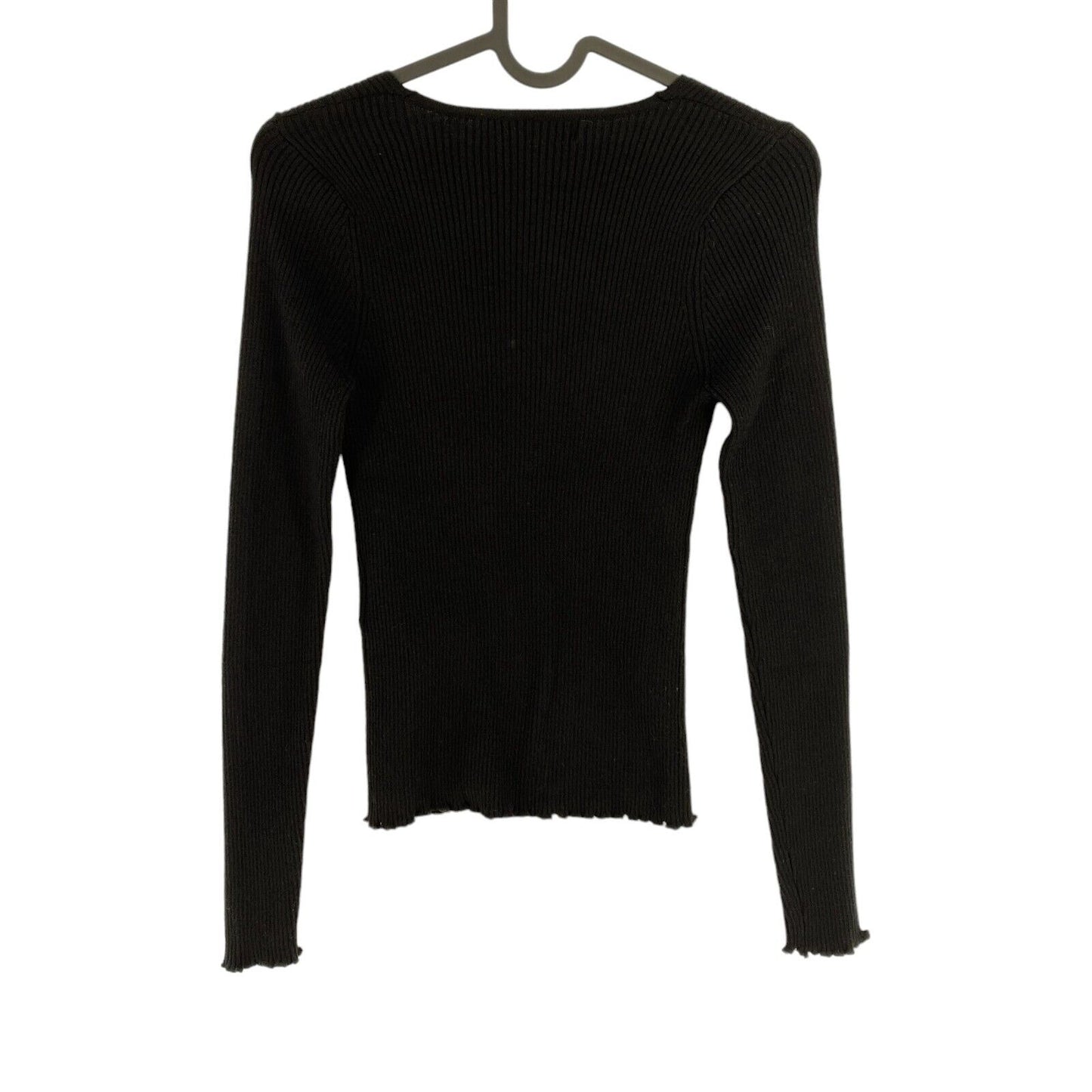 VERO MODA Womens Black V Neck Long Sleeves Jumper Sweater Size S