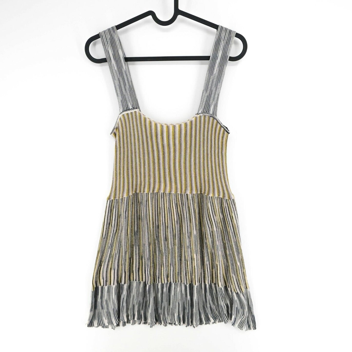 PENNY Black Gold Pleated Knitted Tank Top Size M