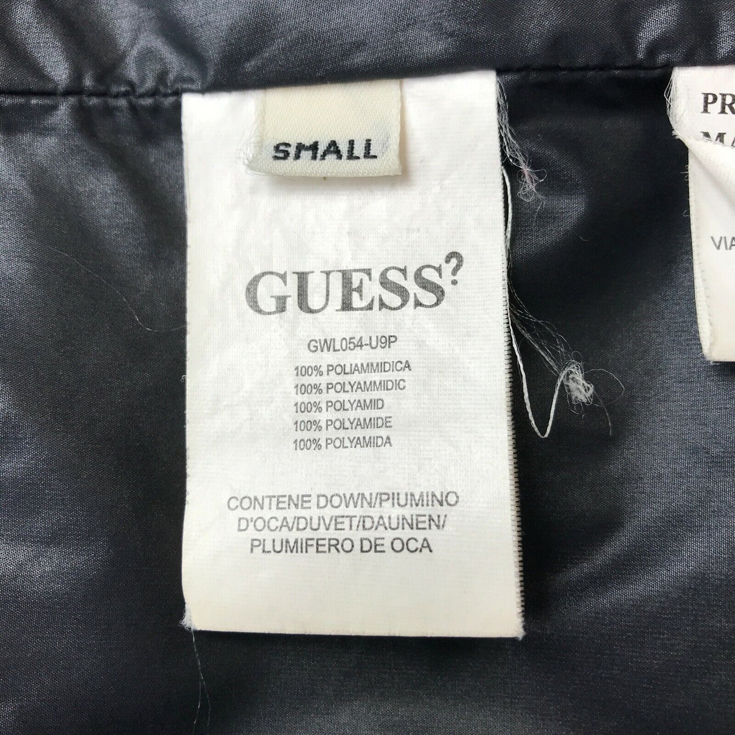 GUESS JEANS Black Puffer Coat Jacket Size S