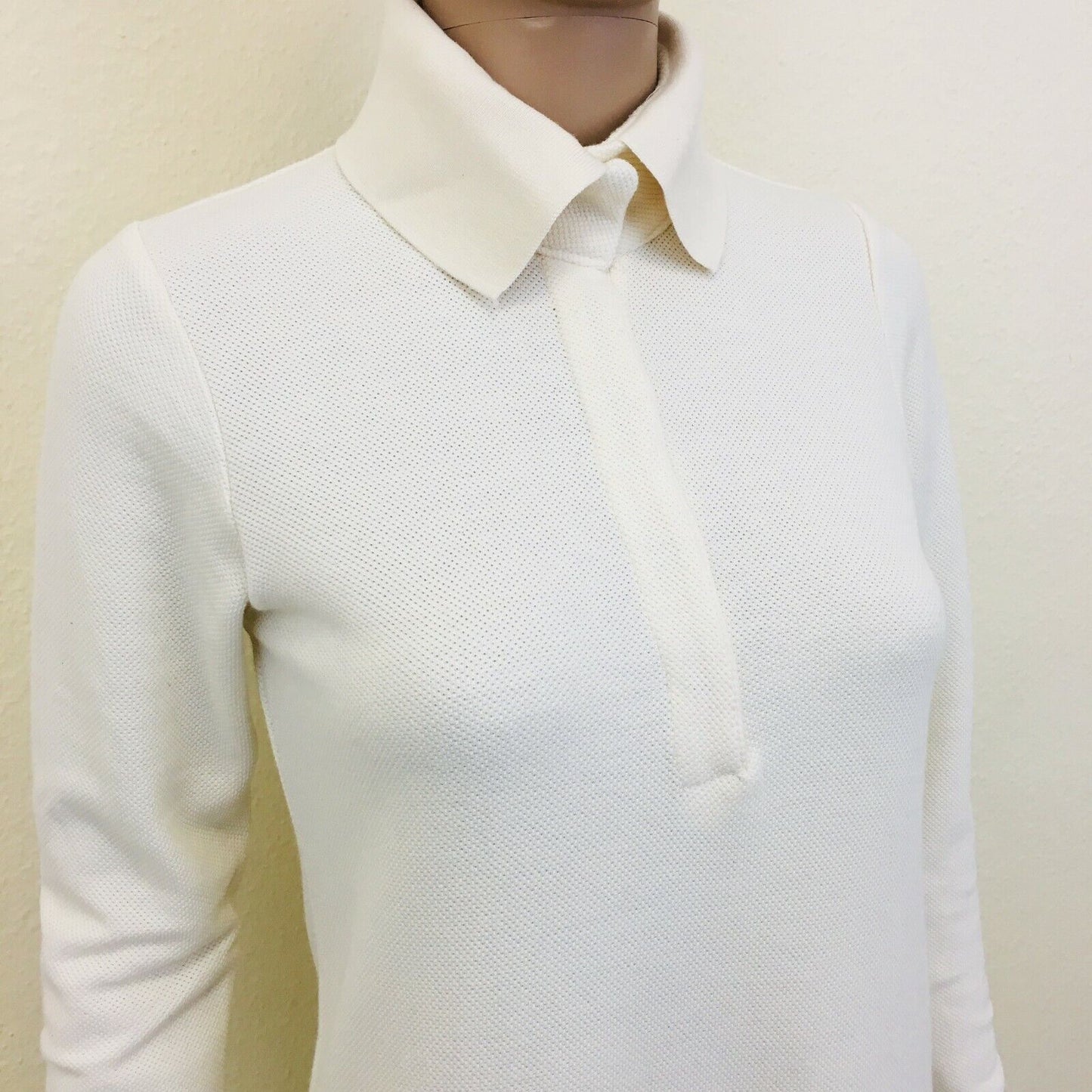 ZARA White Long Sleeve Polo Neck Dress Size S