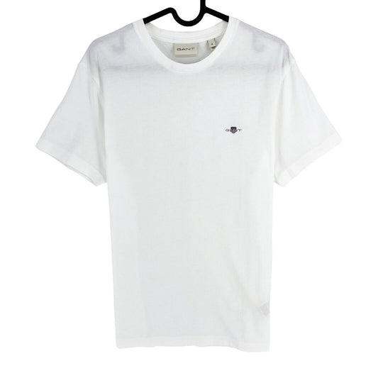 GANT Men White Reg Shield Crew Neck Short Sleeves T Shirt Size S