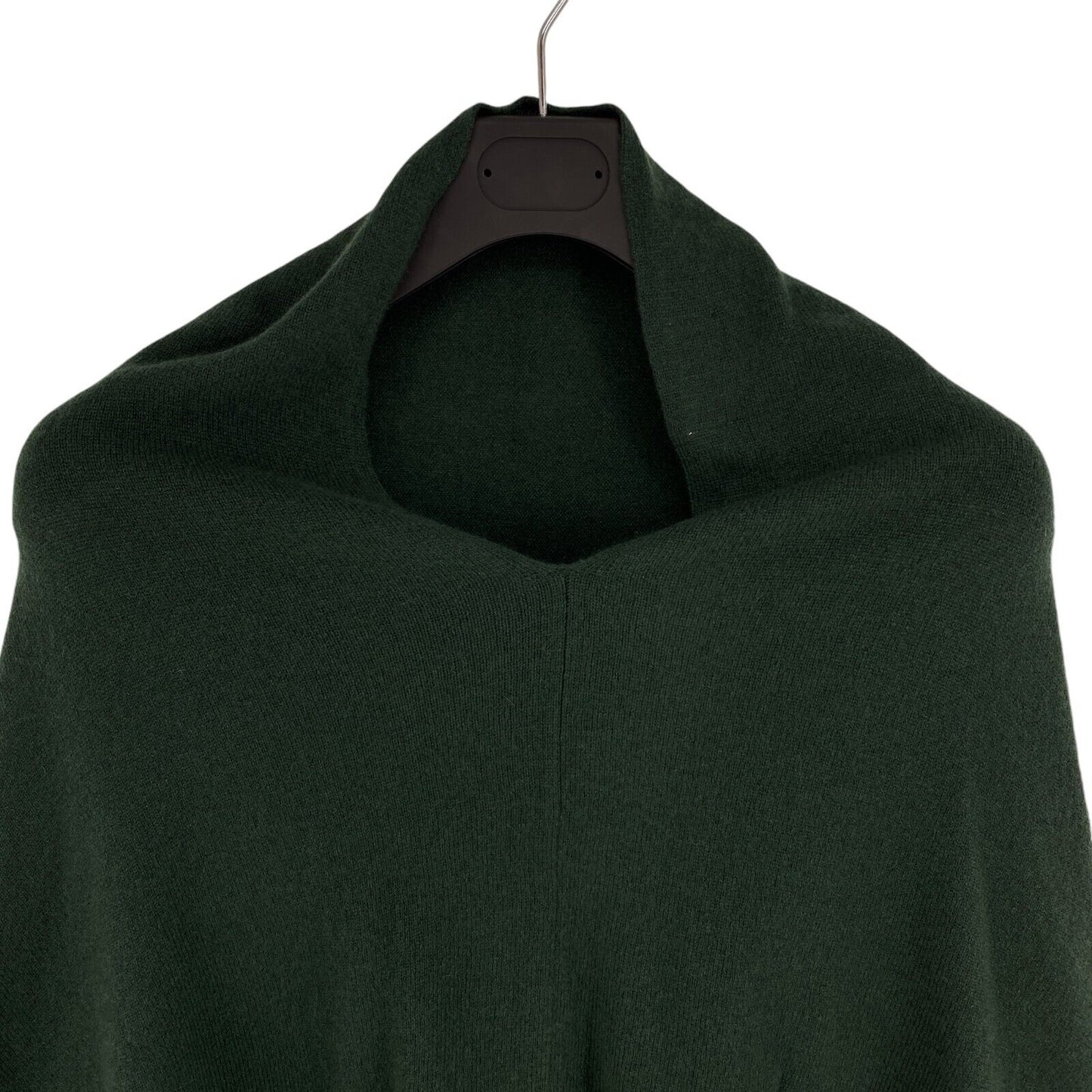 Authentic Cashmere Women Dark Green 100% Cashmere V Neck Poncho Size M