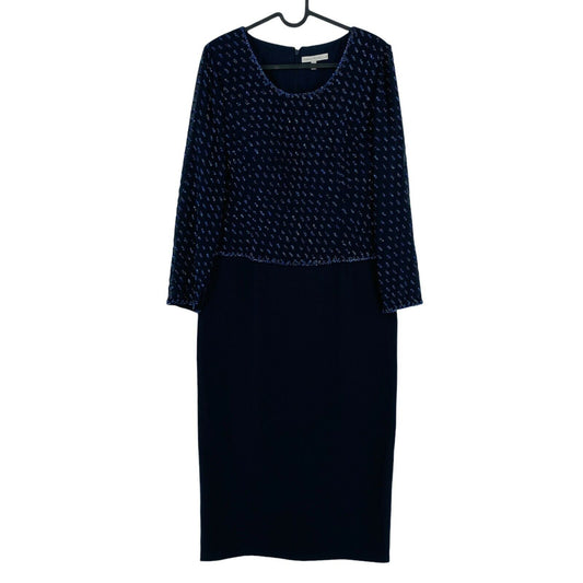 MARIO ROSELLA Navy Blue Crew Neck Long Sleeves Dress Size EU 38 UK 12 US 8