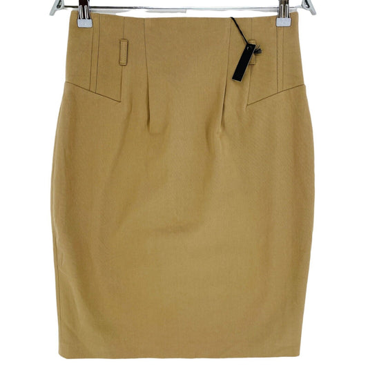 RPR €124 Fairly Light Brown Cotton Blend Pencil Skirt Size EU 40 UK 12 US 10