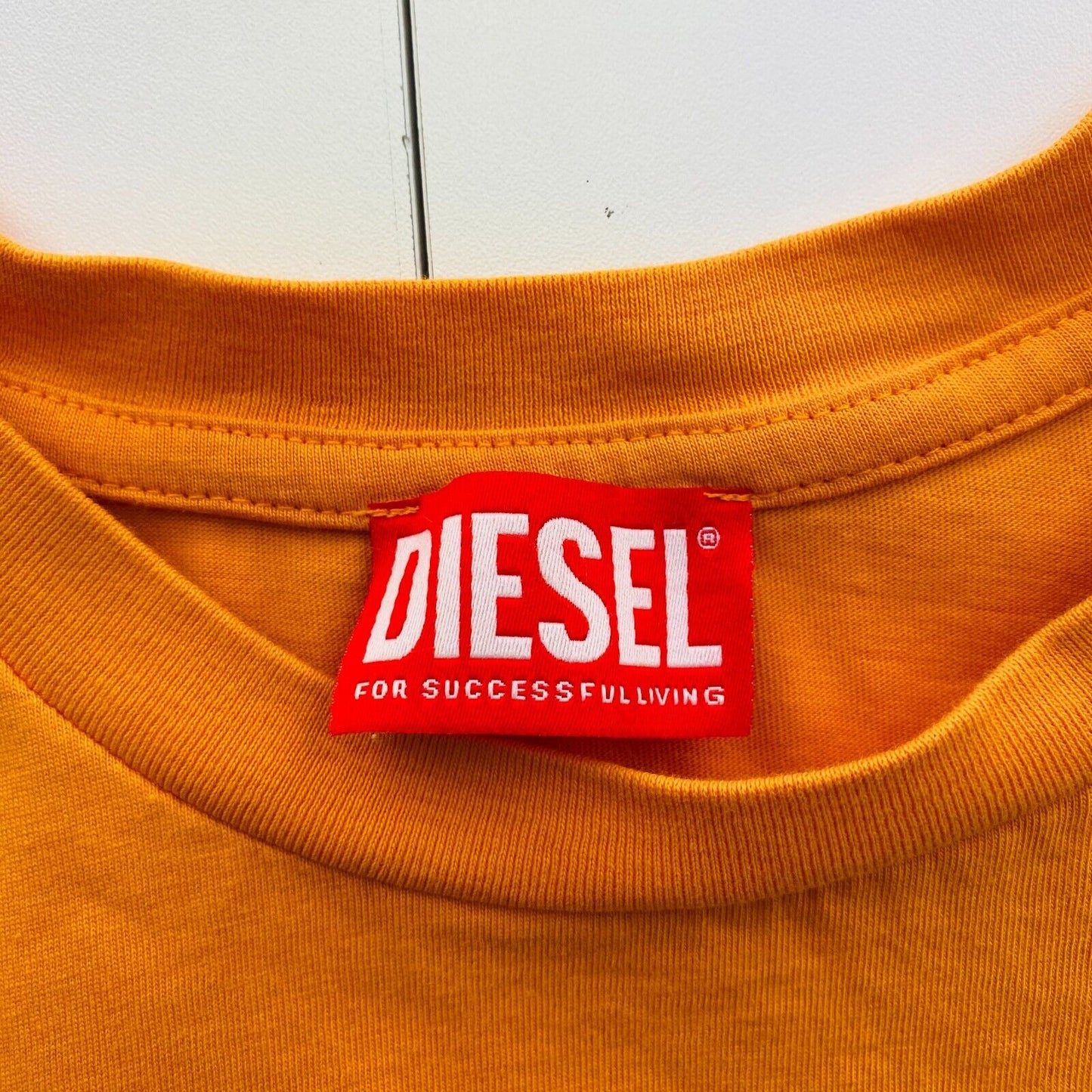 DIESEL Women Orange T-REG-DIV Crew Neck SS T Shirt Size L