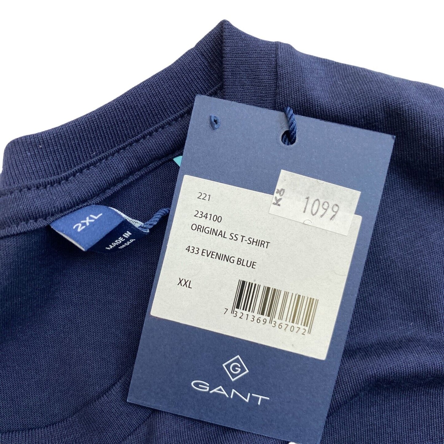 GANT Marineblaues Original T-Shirt mit Rundhalsausschnitt, Größe 2XL XXL