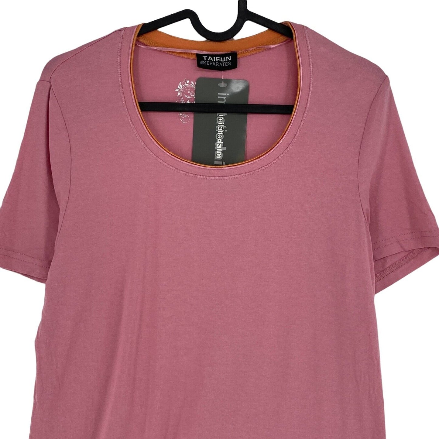 TAIFUN SEPARATES Pink Short Sleeve Round Neck T-Shirt Top Size EU 42 UK 14 US 10