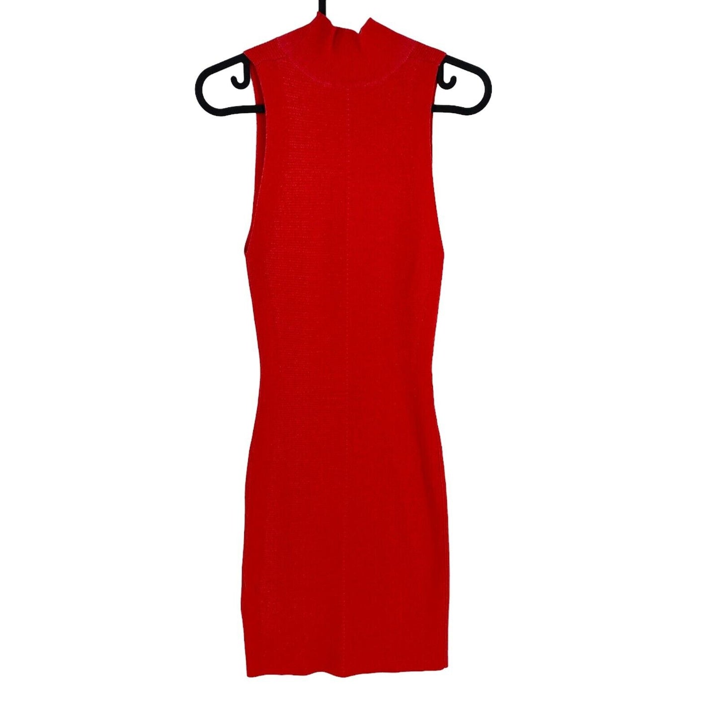 DIESEL Women Red M_ONERVA With Cut Out Logo Plaque Mock Neck Dress Size S