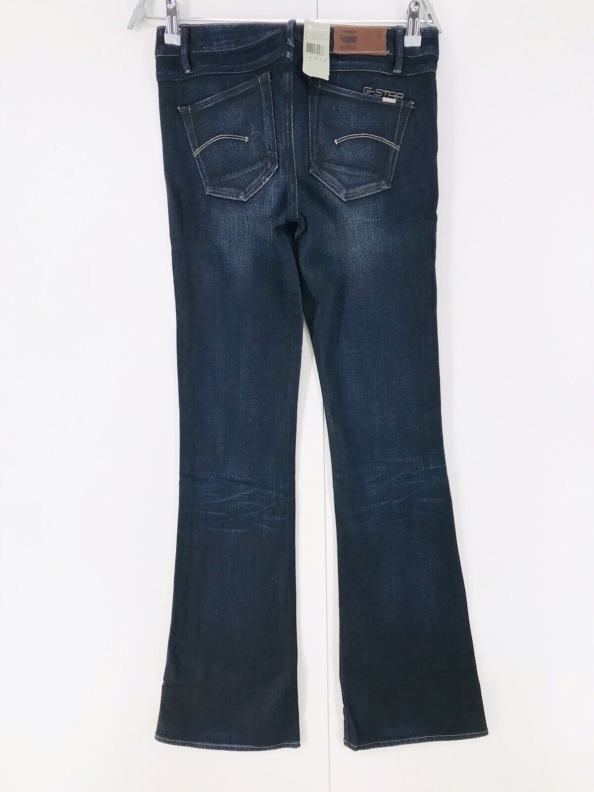 G-STAR RAW 3301 BELLCUT Femme Bleu Foncé Bootcut Fit Jeans W26 L32