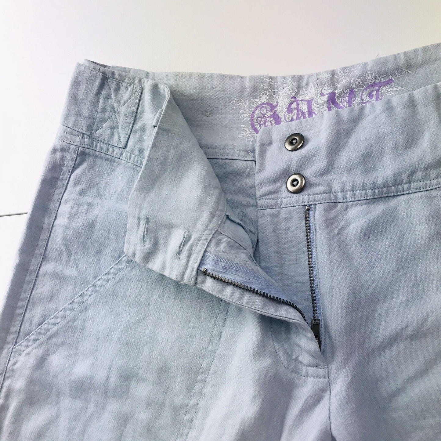 189 € GANT Femme Pantalon large en lin mélangé bleu pastel EUR 38 US 8 UK 12