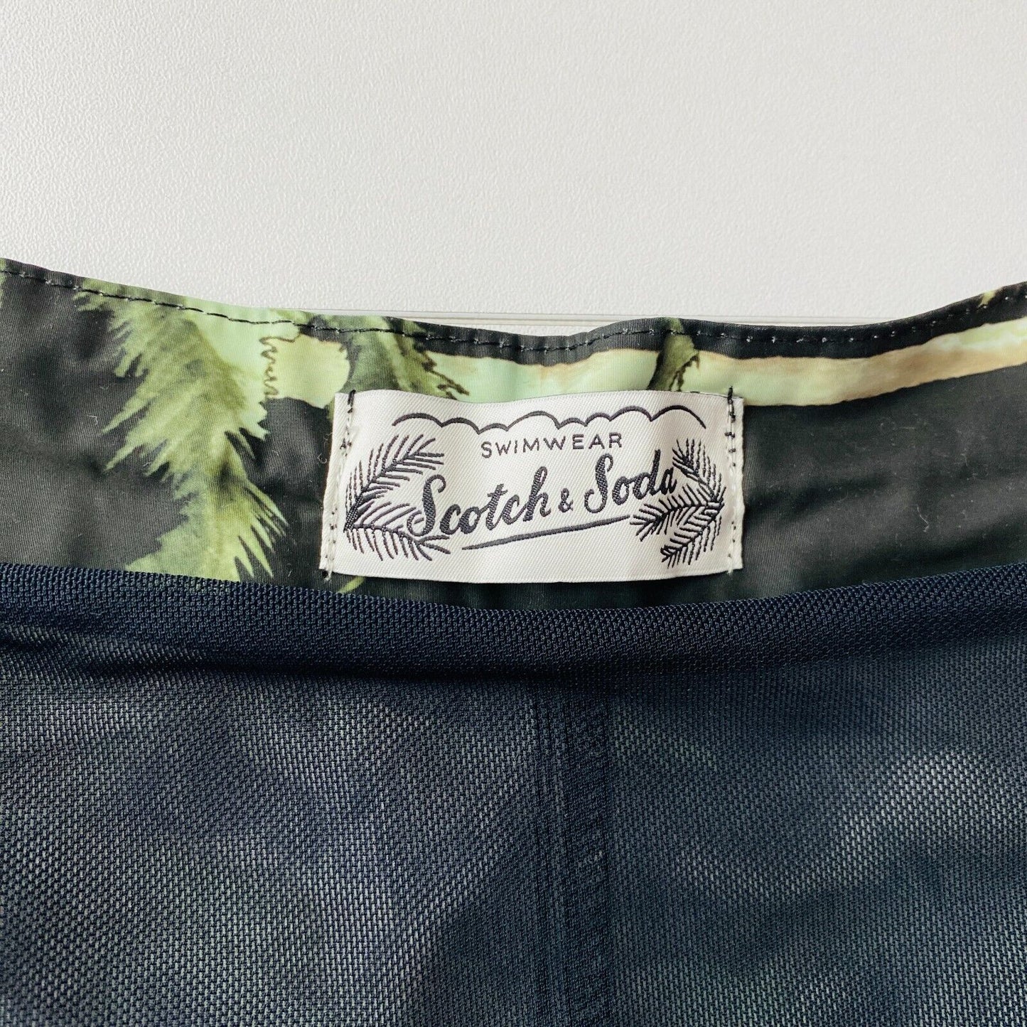 Scotch & Soda Beachwear Mens Black Palms Regular Fit Swimming Shorts Size M