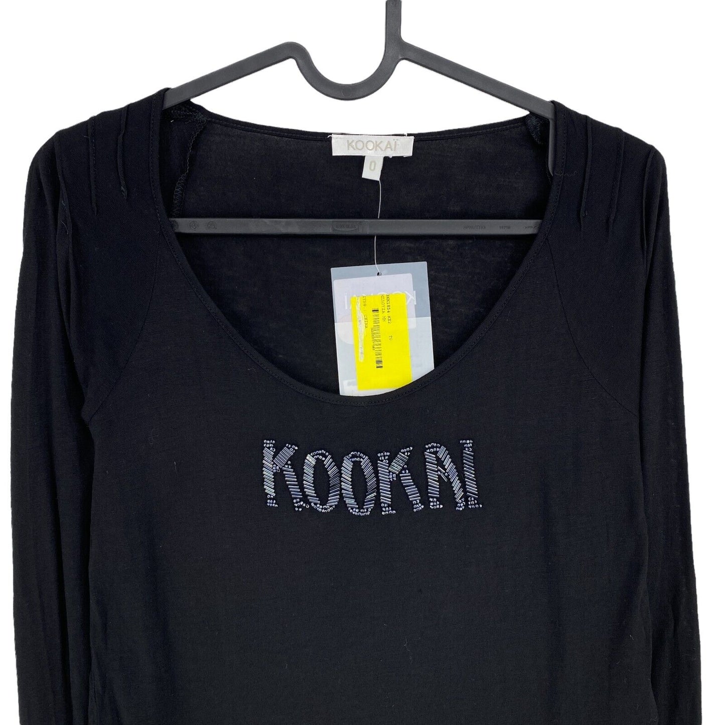 KOOKAI Chemisier Noir Manches Longues Col Rond Taille XS S