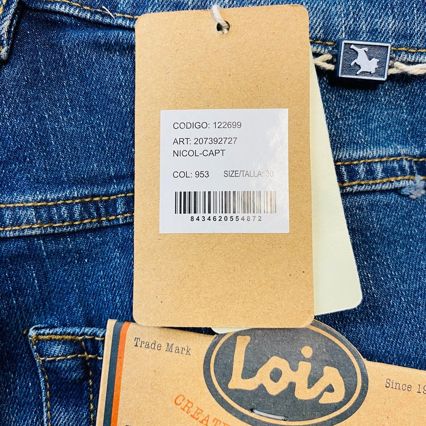 LOIS Women Blue High Waist Regular Wide Leg Fit Jeans W30