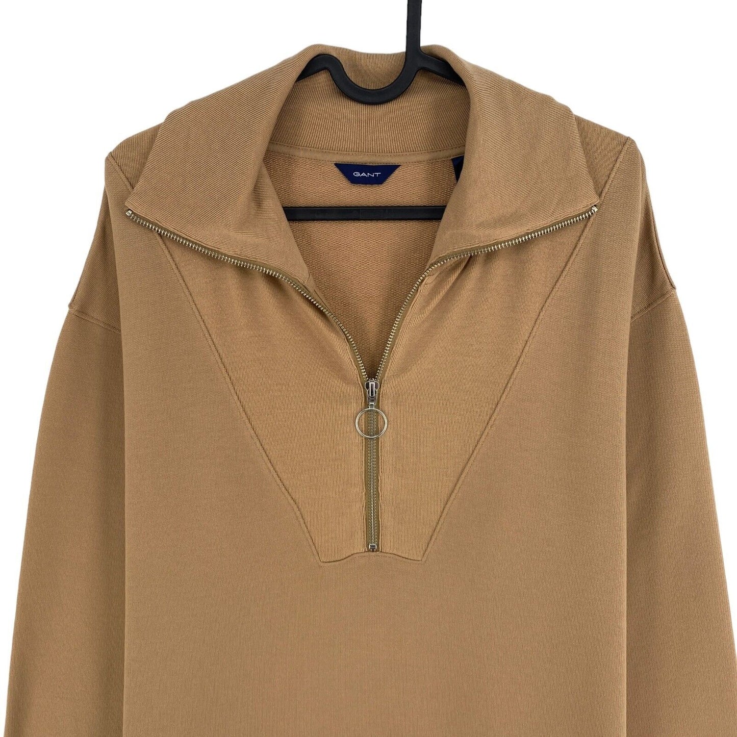 GANT Robe pull sweat demi-zip marron taille L