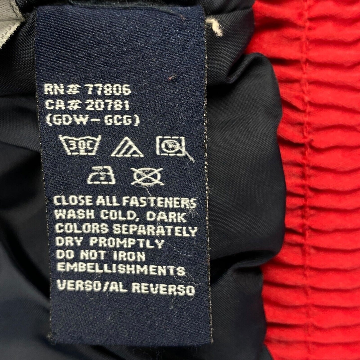 TOMMY HILFIGER Rétro Veste Rouge Manteau Taille M