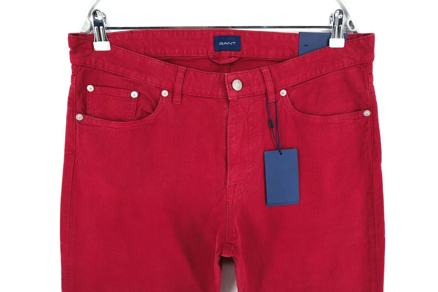 GANT Mahogny Red Canvas Slim Fit Jeans Size W33 L34