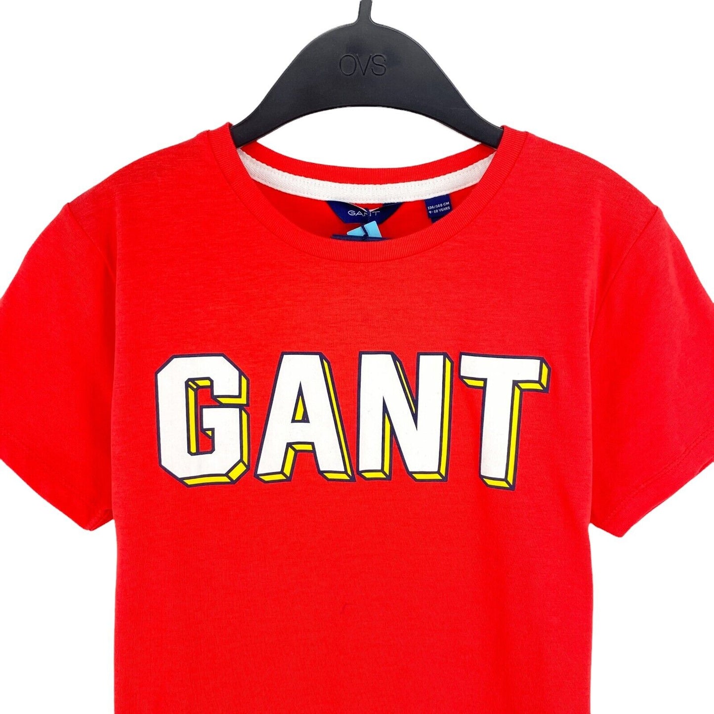 GANT Boys Red 3D Varsity Crew Neck T-Shirt Size 9 - 10 Years 134/140 cm