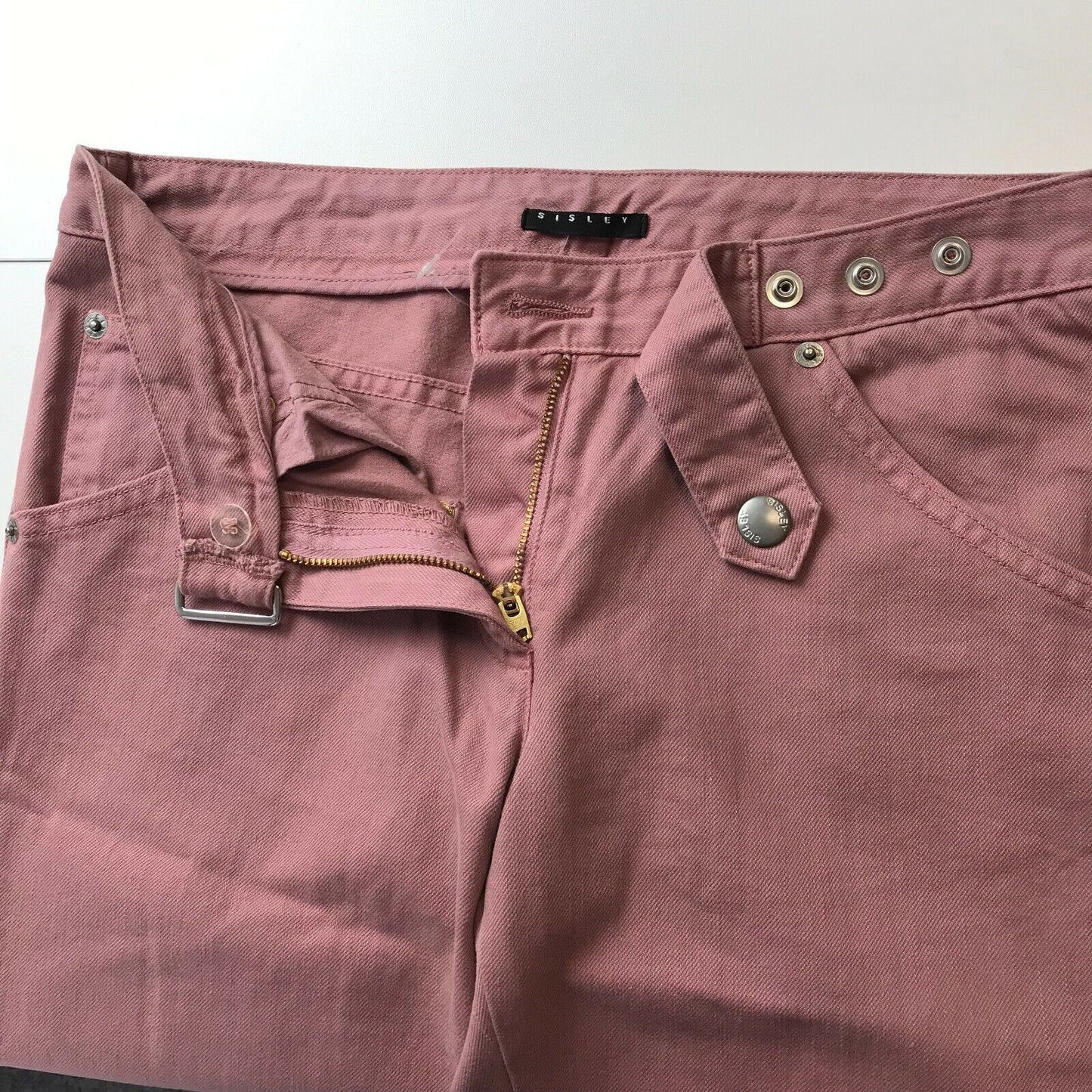 SISLEY Women Pink Regular Straight Fit Jeans Size 38 W27