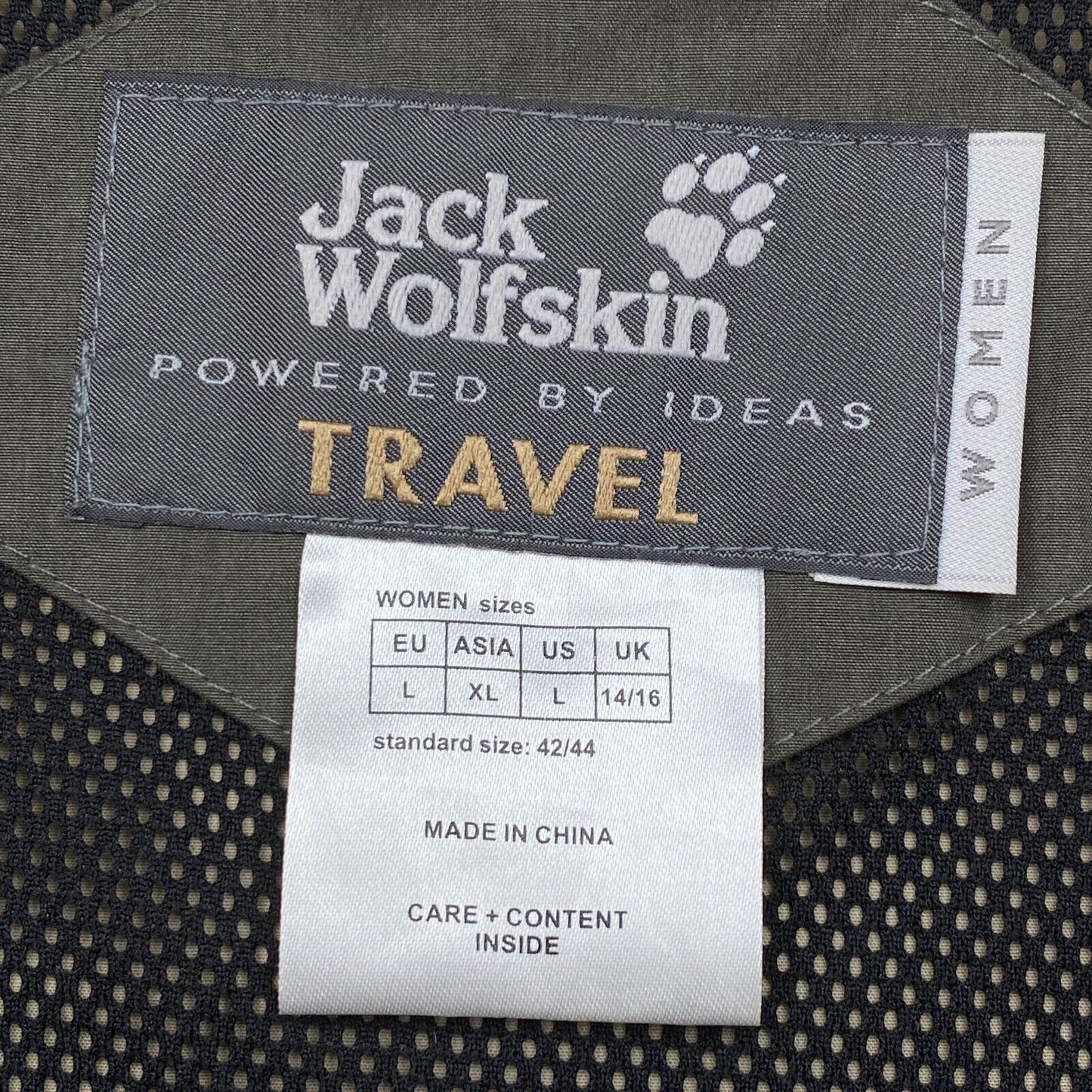 Jack Wolfskin Beige Cotton Blend Hooded Jacket Size L