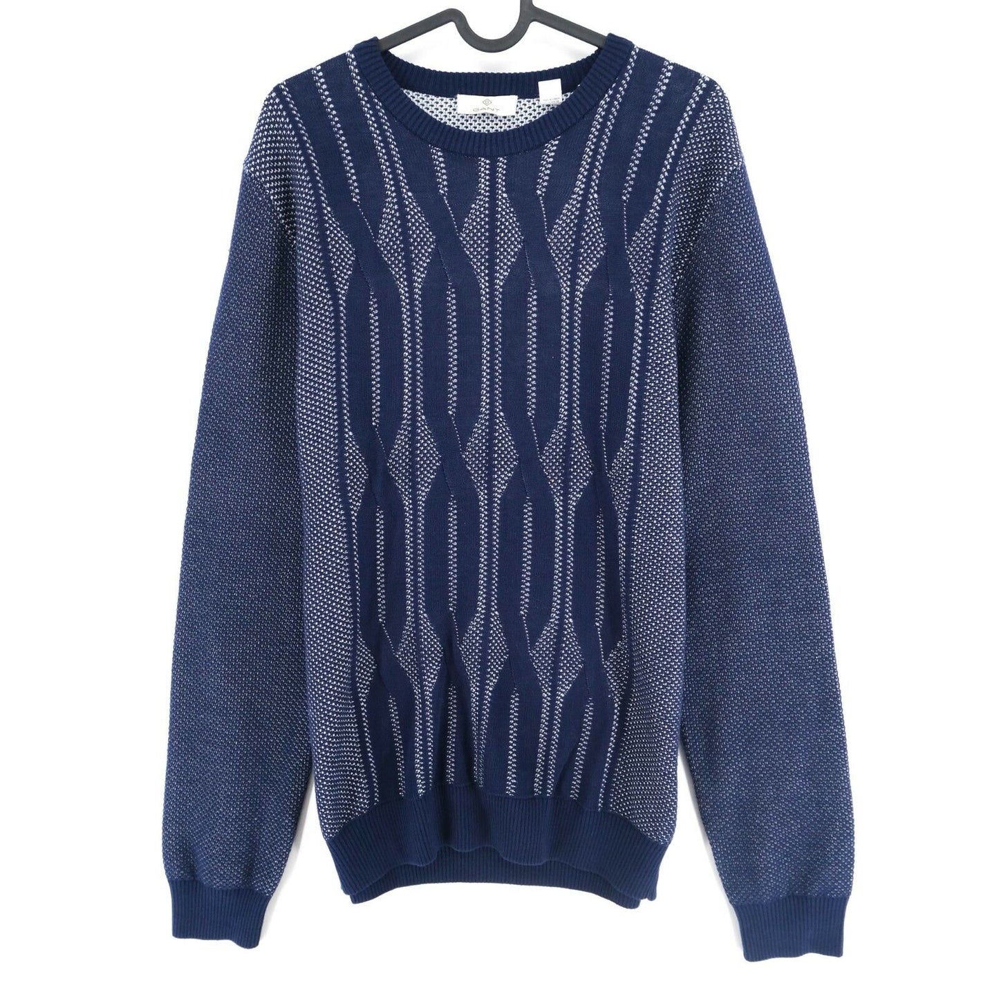 GANT Blue Crew Neck Cable Knit Jumper Sweater Size M