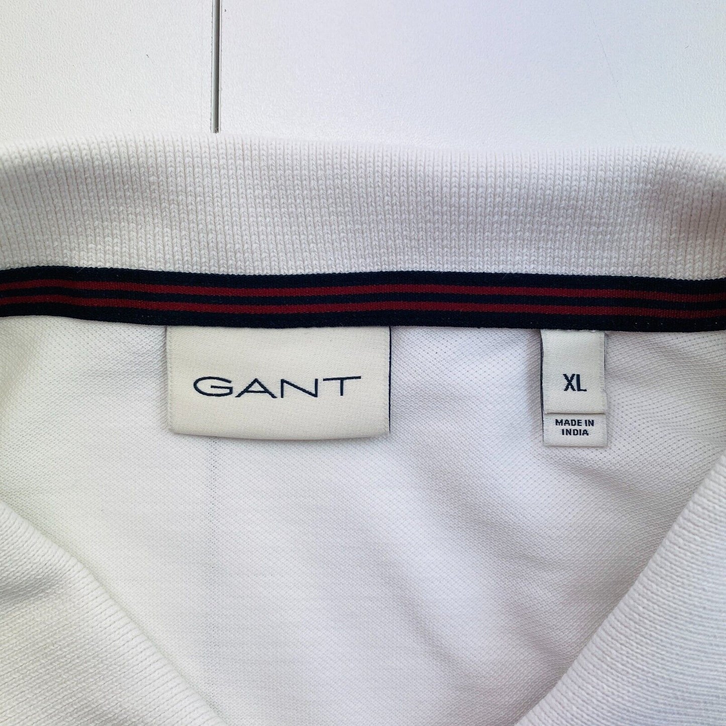 GANT Men White Reg Shield Pique Short Sleeves Polo Shirt Size XL