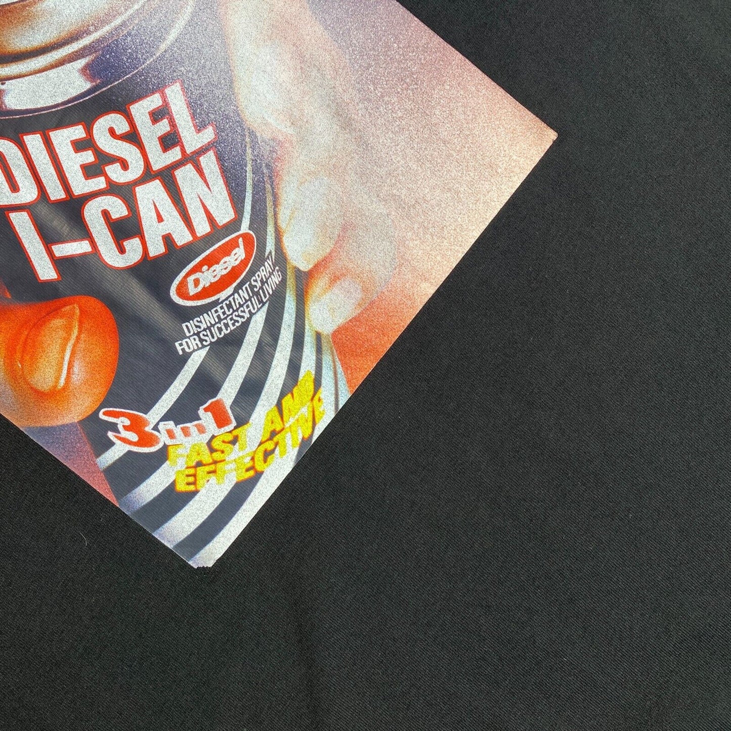 DIESEL Black With Spray Can Print Crew Neck T Shirt Size XL