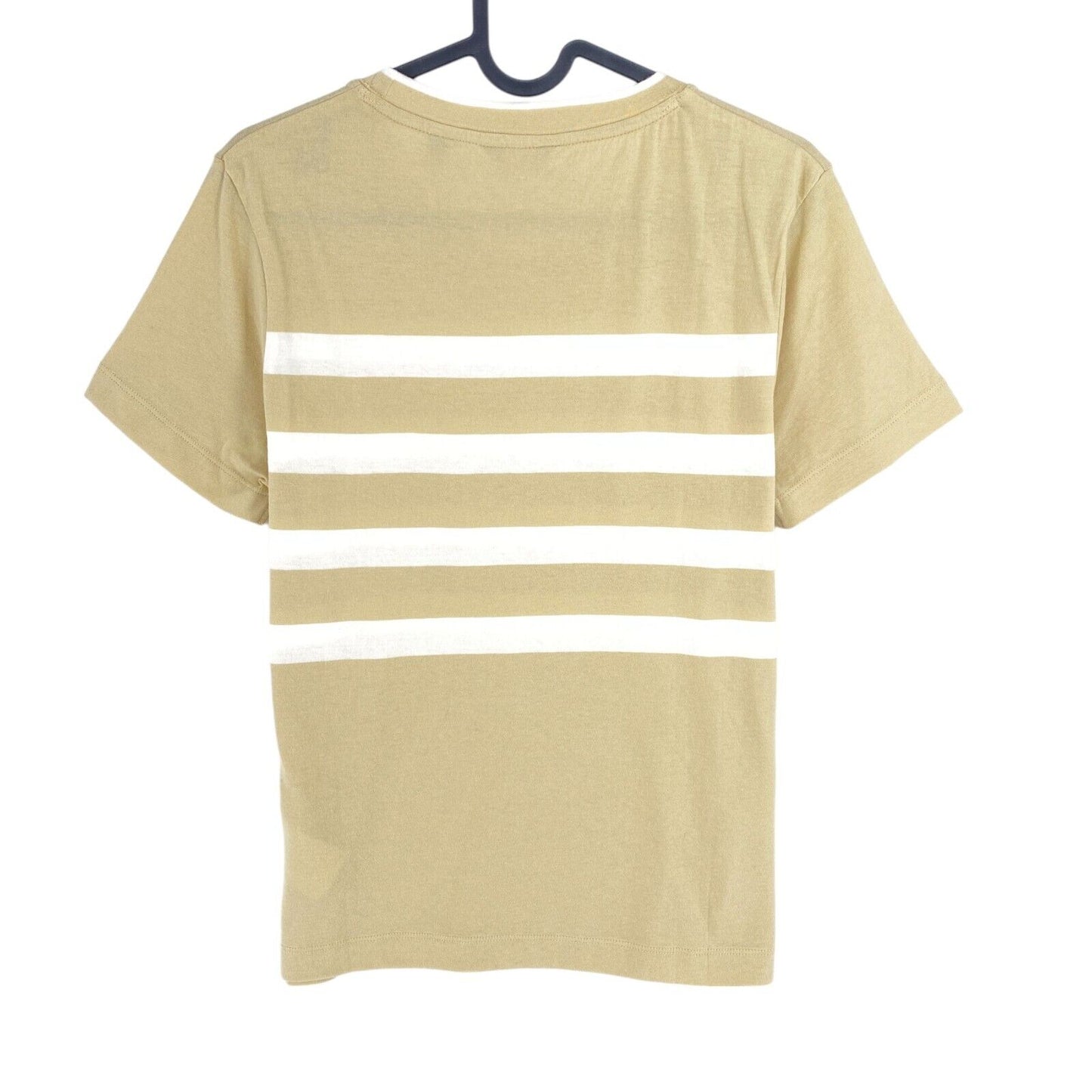 GANT Women Beige Striped Print Crew Neck SS T Shirt Size S