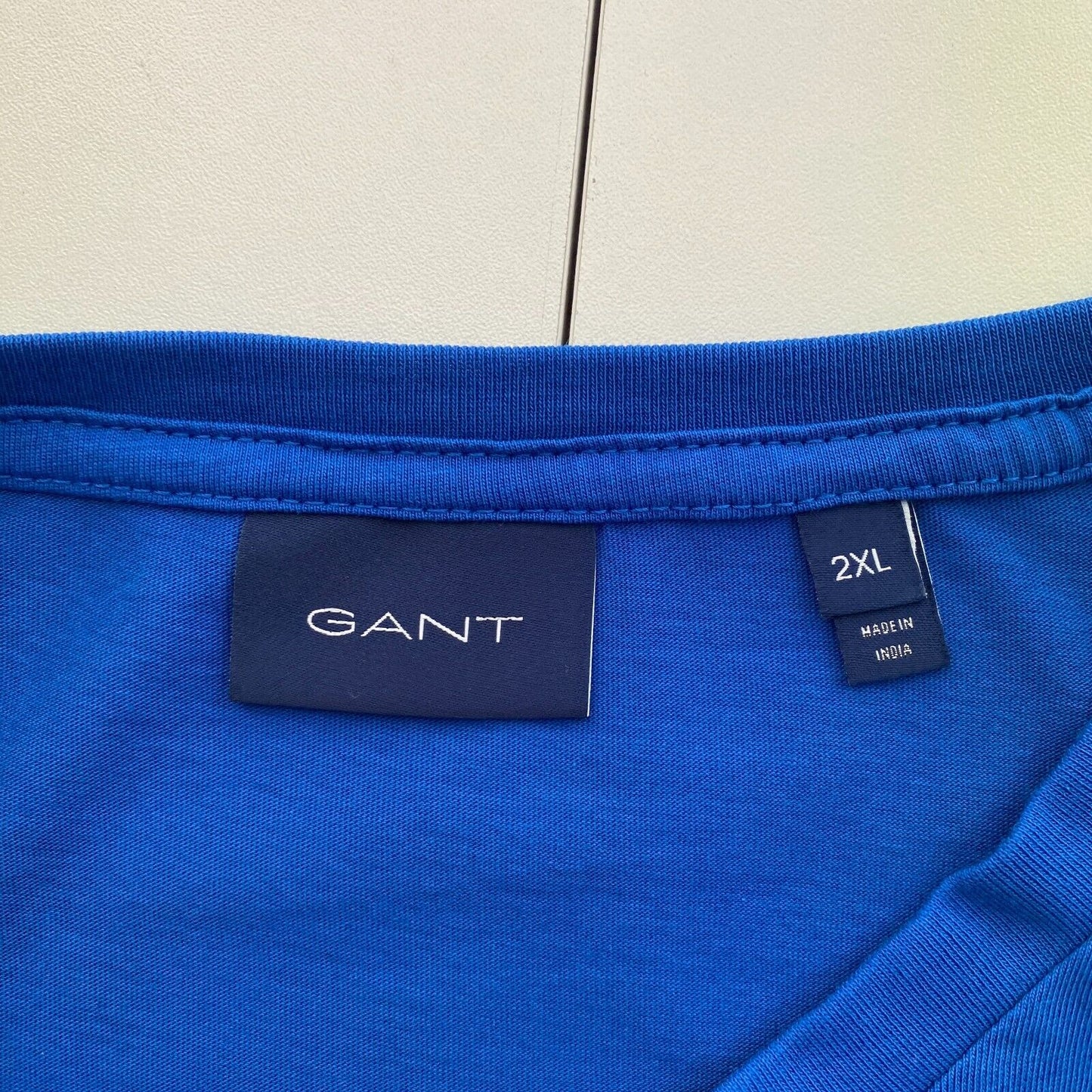 GANT Men Navy Blue Reg Shield Crew Neck Short Sleeve T Shirt Size 2XL XXL