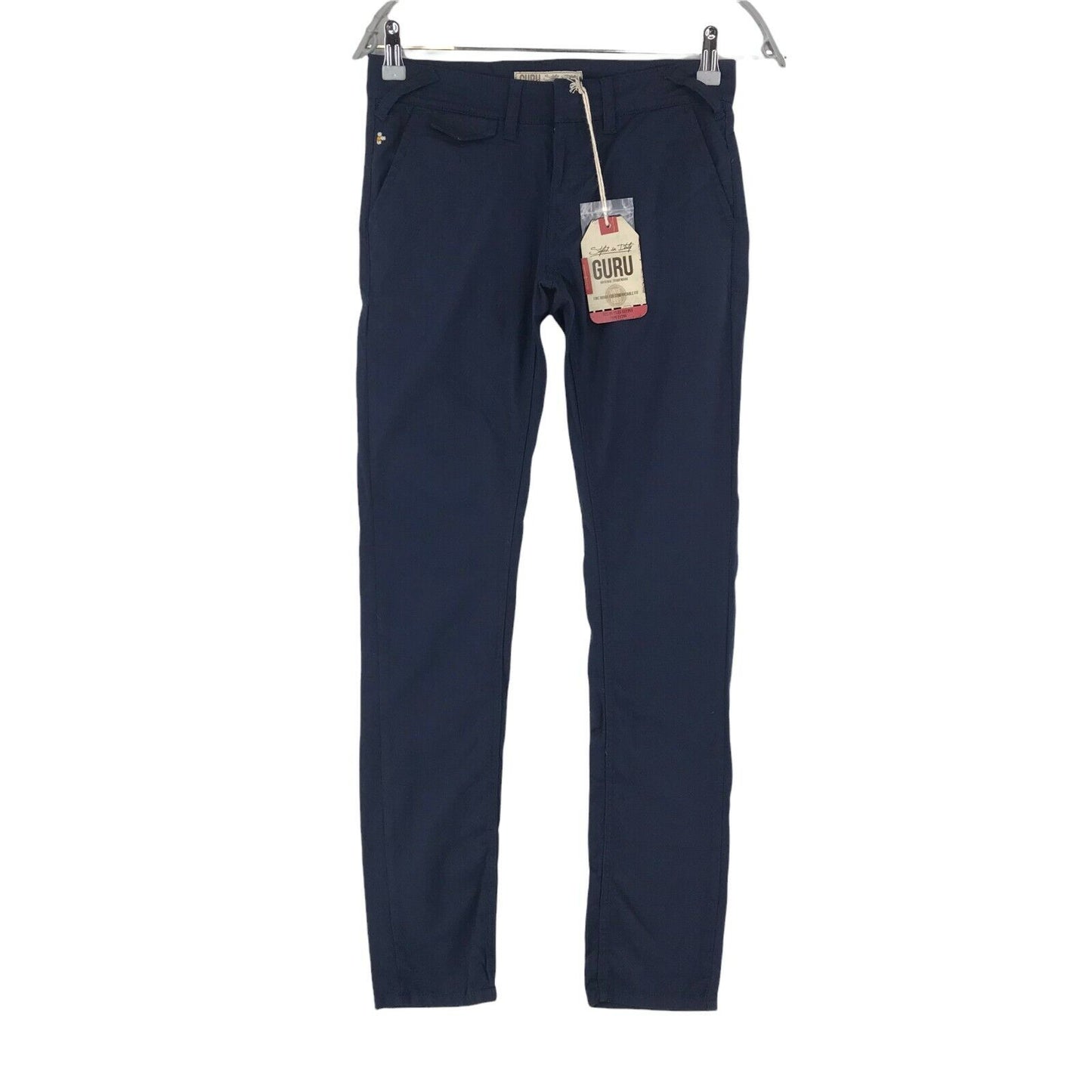 GURU Women Dark Blue Skinny Fit Chino Trousers Size W26