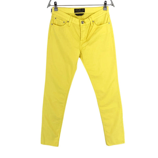 JACOB COHEN Women PW710 Yellow Slim Fit Pants Trousers Size W29 L32