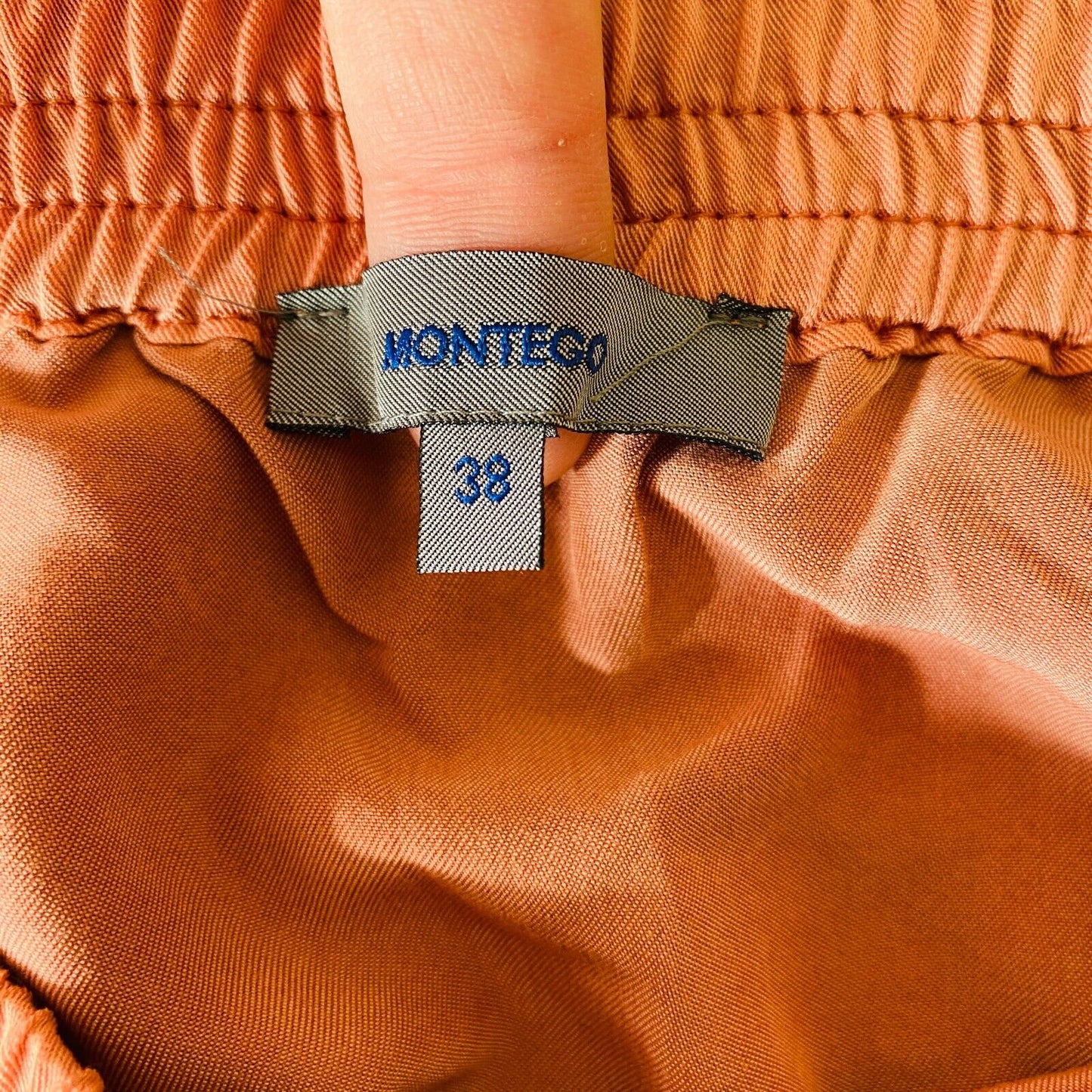 MONTEGO Pink Elastic Waist Drawstrings Skirt Size EU 38