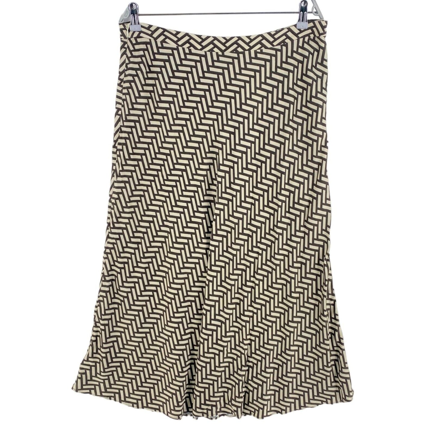 RRP €164 GANT Brown Geometric A Line Skirt Size EU 42 UK 14 US 12