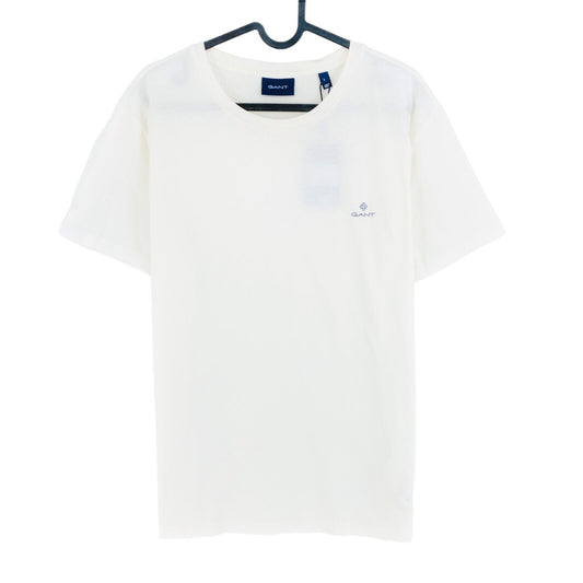 GANT T-shirt slim mercerisé à col rond blanc taille L