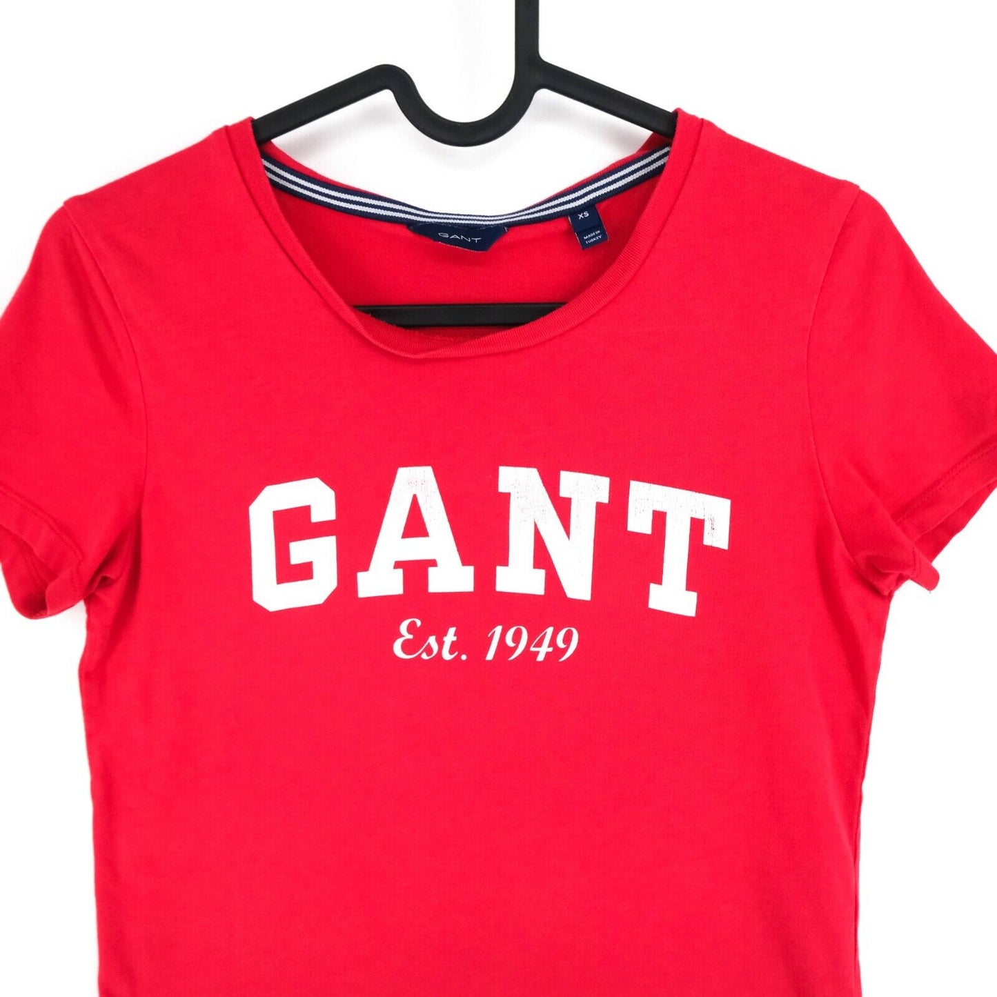 GANT T-Shirt mit Rundhalsausschnitt und großem Logo, Rot, Größe XS