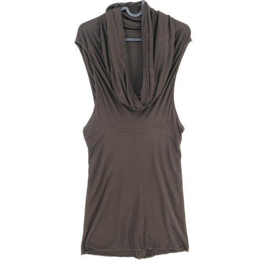 STEFANEL Brown Big Neck Tank Top T Shirt Size S M