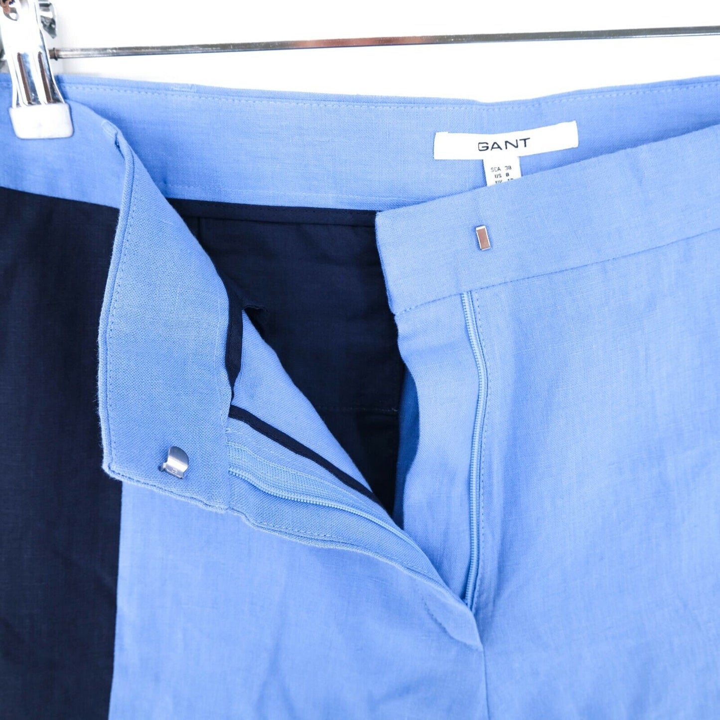 UVP €215 GANT Blau 100% Leinen Shorts Größe EU 38 UK 12 US 8