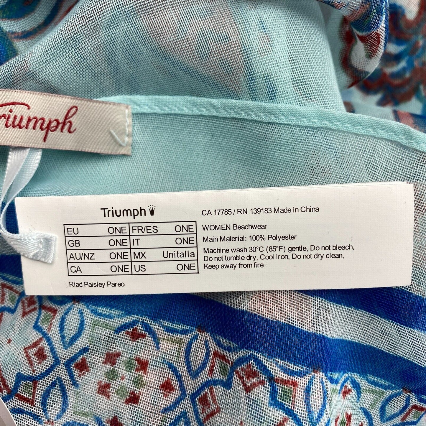 TRIUMPH Women Blue Riad Paisley Pareo Shawl Scarf One Size