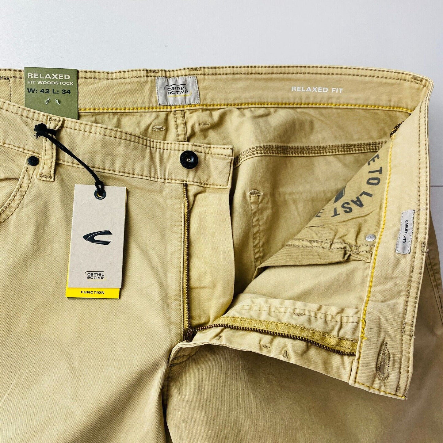 Camel Active WOODSTOCK Beige Mens Relaxed Straight Fit Jeans Trousers W42 L34