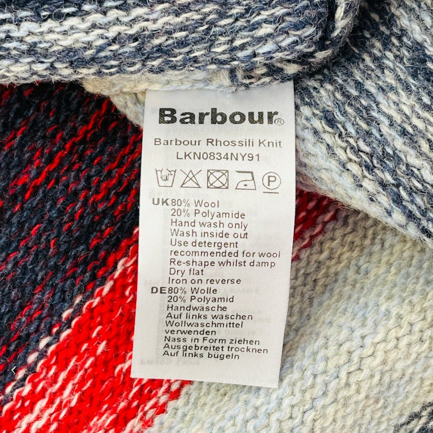 Barbour Coastal Collection Knit Wool Blend Jumper UK 12 16 EUR 38 42 US 8 12