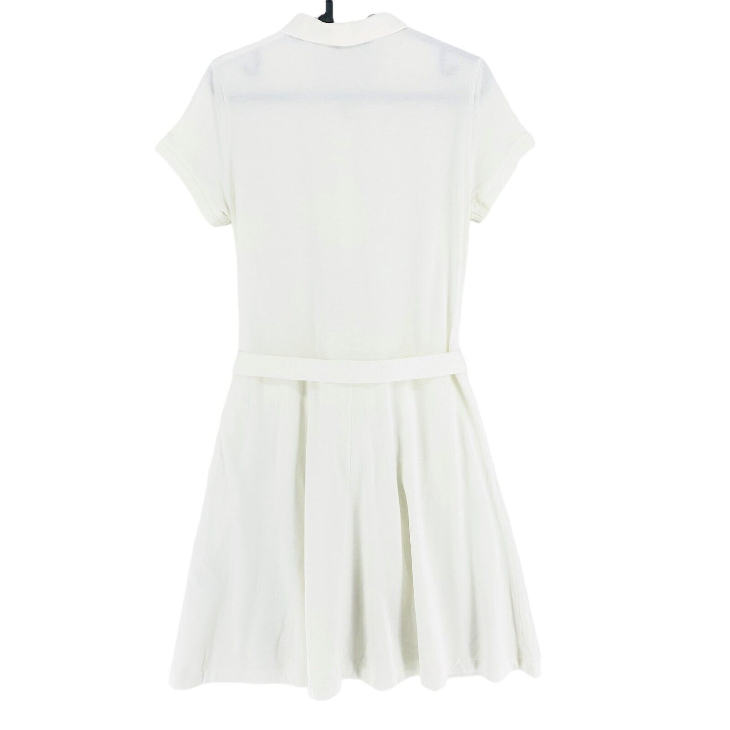 GANT White Short Sleeves Belted Flared Polo Shirt Dress Size S