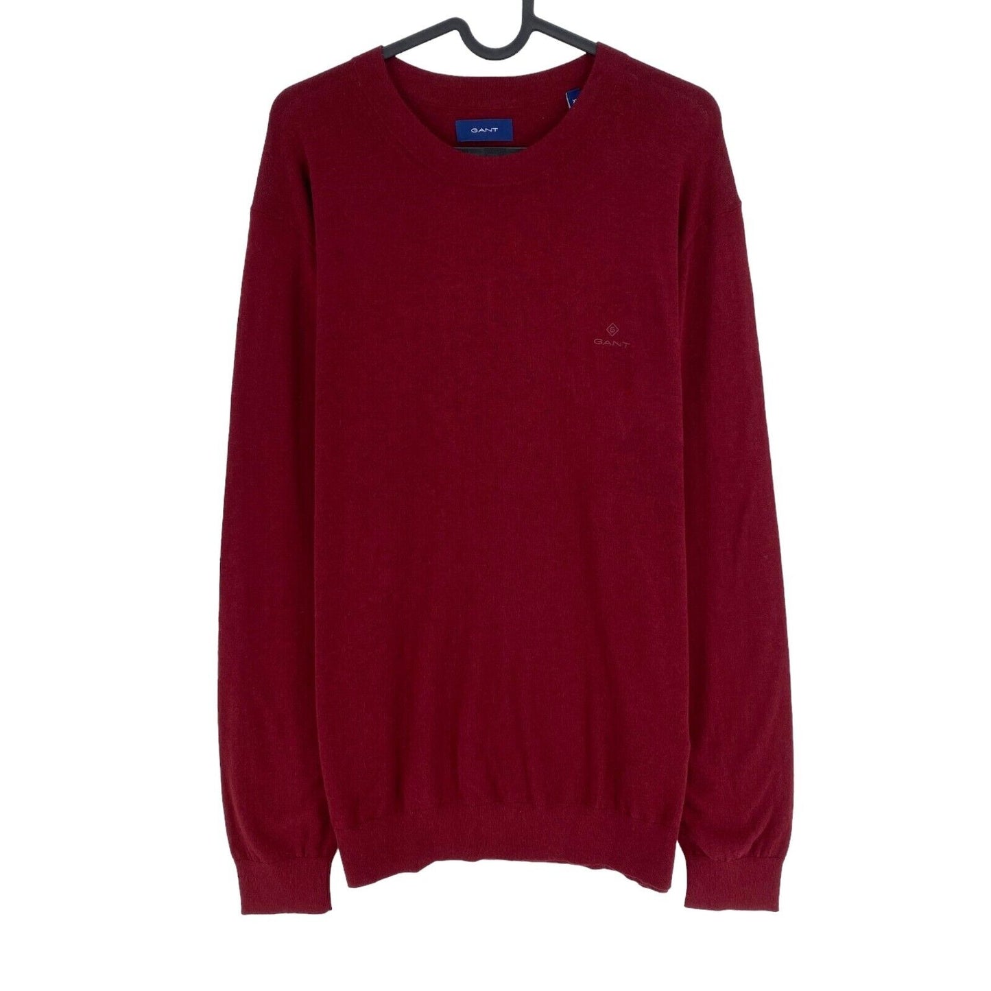 GANT Dark Red Cotton Cashmere Crew Neck Sweater Jumper Size XL