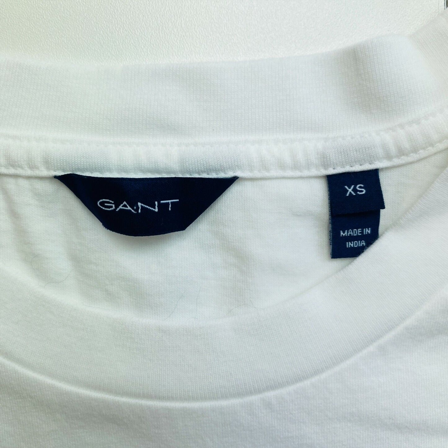 GANT White Archive Shield SS Crew Neck T Shirt Size XS